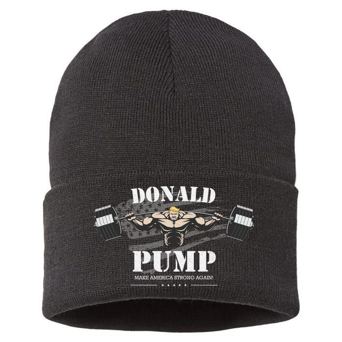  Donald Pump Make America Strong Again Sustainable Knit Beanie