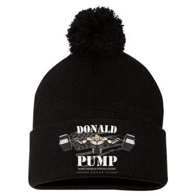  Donald Pump Make America Strong Again Pom Pom 12in Knit Beanie