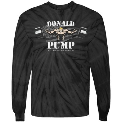  Donald Pump Make America Strong Again Tie-Dye Long Sleeve Shirt