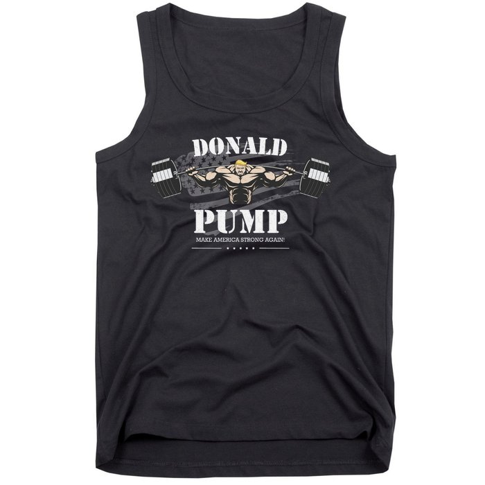  Donald Pump Make America Strong Again Tank Top