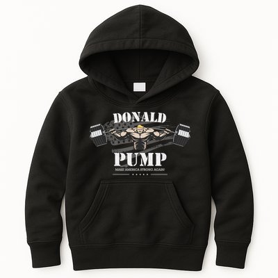  Donald Pump Make America Strong Again Kids Hoodie