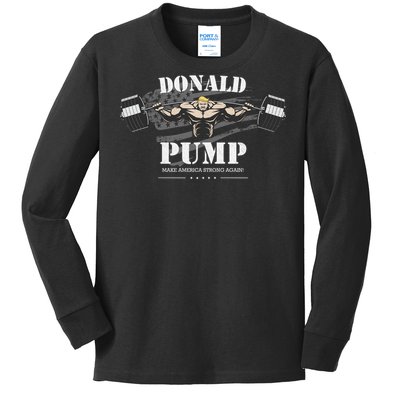  Donald Pump Make America Strong Again Kids Long Sleeve Shirt