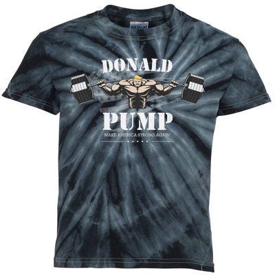  Donald Pump Make America Strong Again Kids Tie-Dye T-Shirt