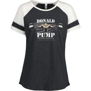  Donald Pump Make America Strong Again Enza Ladies Jersey Colorblock Tee