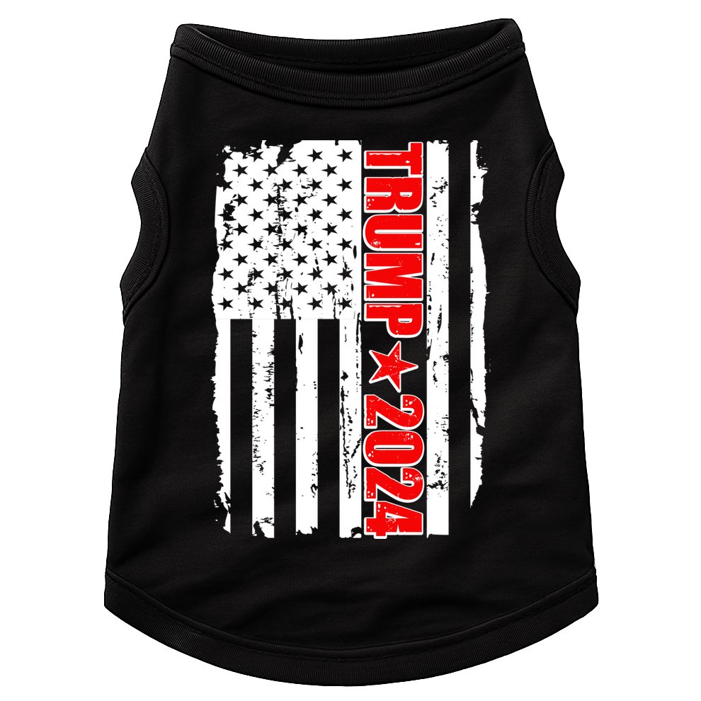 Donald Trump 2024 Distressed US Flag Doggie Tank