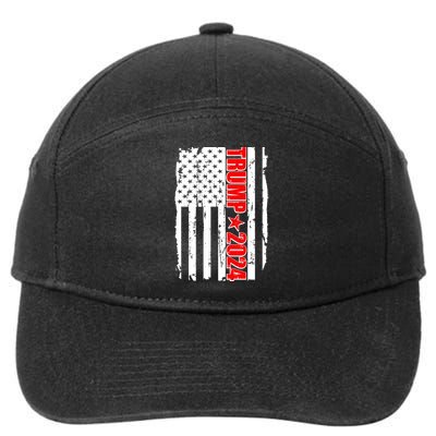 Donald Trump 2024 Distressed US Flag 7-Panel Snapback Hat
