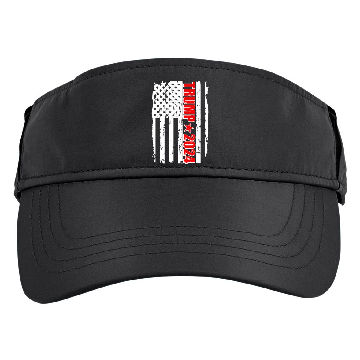 Donald Trump 2024 Distressed US Flag Adult Drive Performance Visor