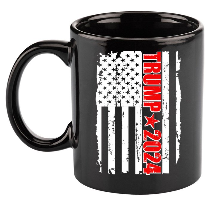 Donald Trump 2024 Distressed US Flag 11oz C Handle Ceramic Mug