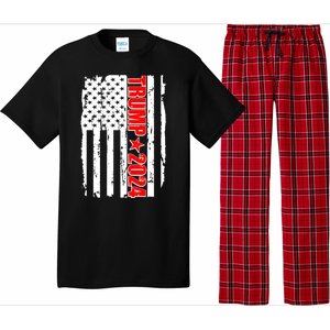 Donald Trump 2024 Distressed US Flag Pajama Set