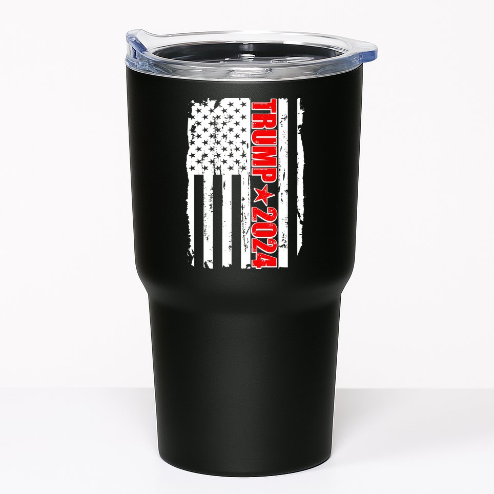 Donald Trump 2024 Distressed US Flag Tumbler