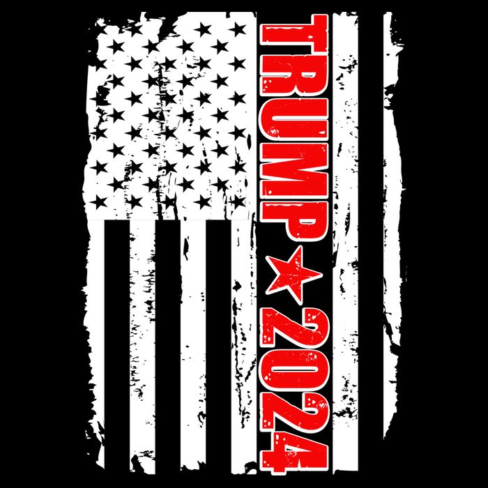 Donald Trump 2024 Distressed US Flag Baby Bodysuit