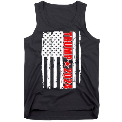 Donald Trump 2024 Distressed US Flag Tank Top