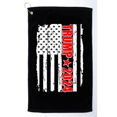 Donald Trump 2024 Distressed US Flag Golf Towel