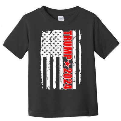 Donald Trump 2024 Distressed US Flag Toddler T-Shirt