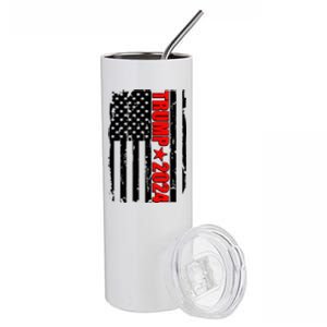 Donald Trump 2024 Distressed US Flag Stainless Steel Tumbler