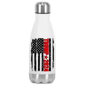 Donald Trump 2024 Distressed US Flag Stainless Steel Insulated Water Bottle