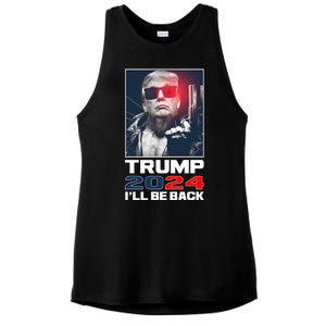 Donald Trump 2024 I'll Be Back Ladies PosiCharge Tri-Blend Wicking Tank