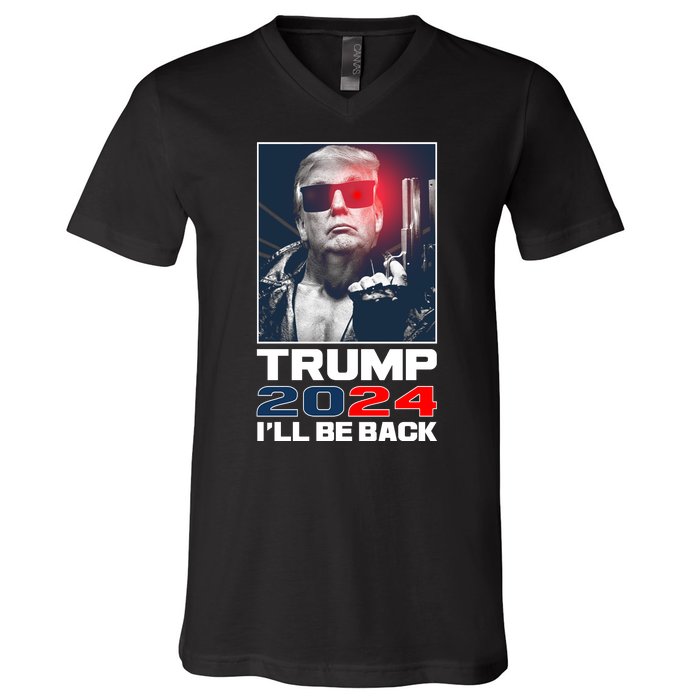 Donald Trump 2024 I'll Be Back V-Neck T-Shirt