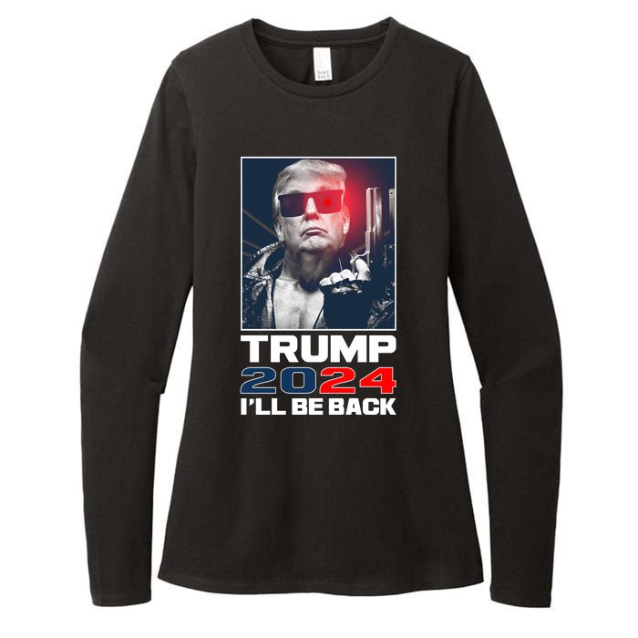 Donald Trump 2024 I'll Be Back Womens CVC Long Sleeve Shirt