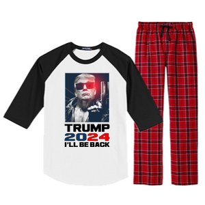 Donald Trump 2024 I'll Be Back Raglan Sleeve Pajama Set