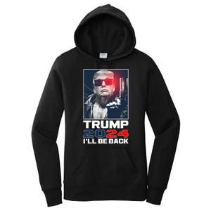 Donald Trump 2024 I'll Be Back Women's Pullover Hoodie