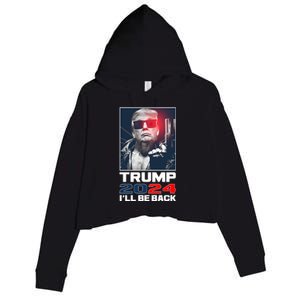 Donald Trump 2024 I'll Be Back Crop Fleece Hoodie