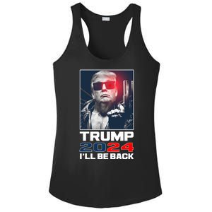 Donald Trump 2024 I'll Be Back Ladies PosiCharge Competitor Racerback Tank