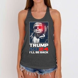 Donald Trump 2024 I'll Be Back Women's Knotted Racerback Tank