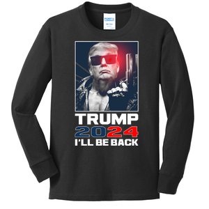 Donald Trump 2024 I'll Be Back Kids Long Sleeve Shirt