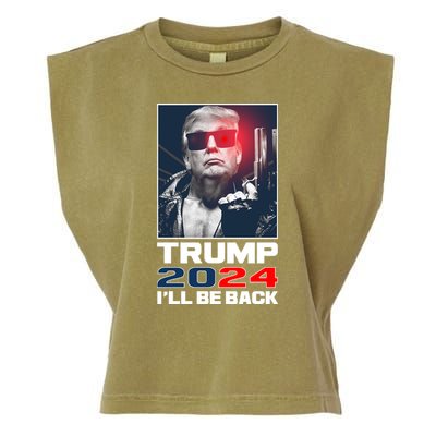 Donald Trump 2024 I'll Be Back Garment-Dyed Women's Muscle Tee