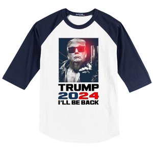 Donald Trump 2024 I'll Be Back Baseball Sleeve Shirt