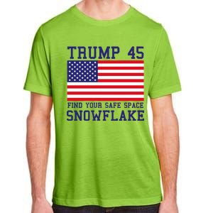 Donald Trump 45 Find Your Safe Space Snowflake USA Adult ChromaSoft Performance T-Shirt