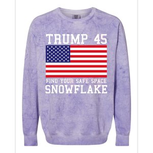 Donald Trump 45 Find Your Safe Space Snowflake USA Colorblast Crewneck Sweatshirt