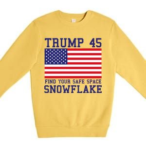 Donald Trump 45 Find Your Safe Space Snowflake USA Premium Crewneck Sweatshirt