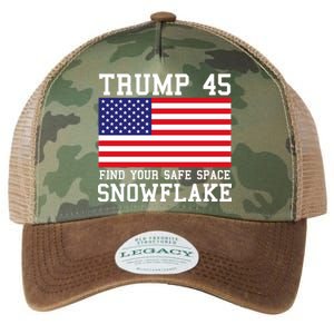 Donald Trump 45 Find Your Safe Space Snowflake USA Legacy Tie Dye Trucker Hat