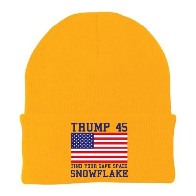 Donald Trump 45 Find Your Safe Space Snowflake USA Knit Cap Winter Beanie