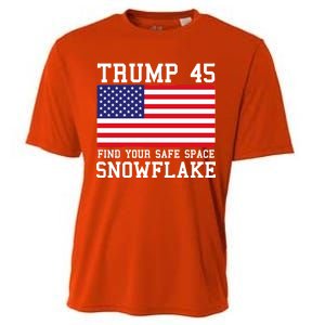 Donald Trump 45 Find Your Safe Space Snowflake USA Cooling Performance Crew T-Shirt