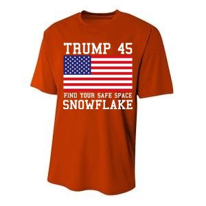 Donald Trump 45 Find Your Safe Space Snowflake USA Performance Sprint T-Shirt