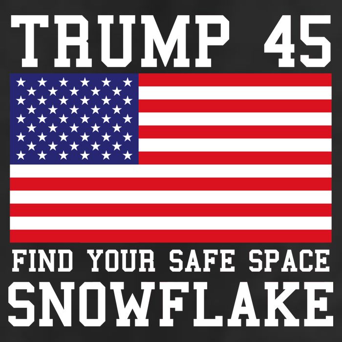 Donald Trump 45 Find Your Safe Space Snowflake USA 7 Panel Mesh Trucker Snapback Hat
