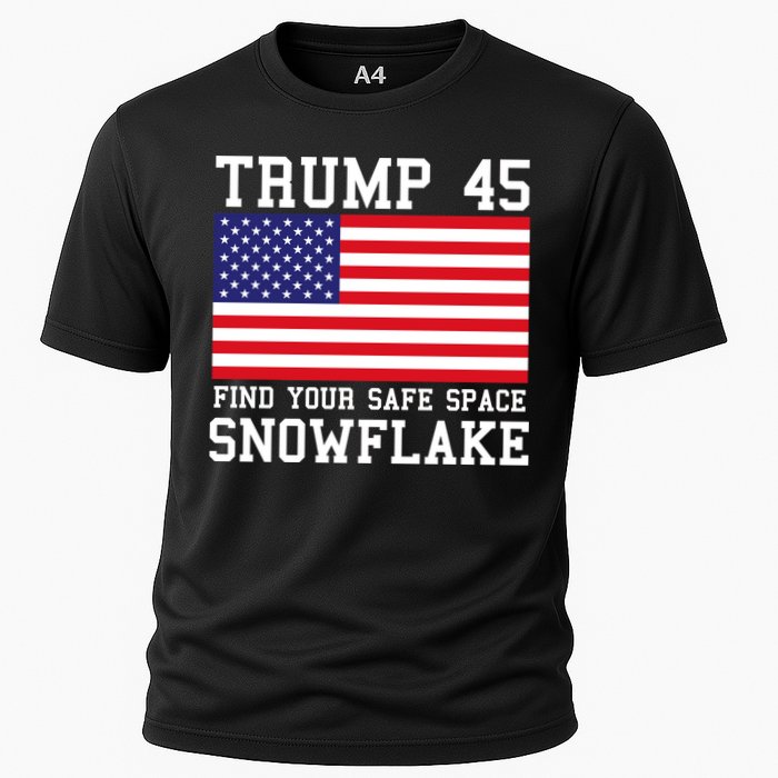 Donald Trump 45 Find Your Safe Space Snowflake USA Cooling Performance Crew T-Shirt