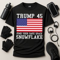 Donald Trump 45 Find Your Safe Space Snowflake USA Cooling Performance Crew T-Shirt