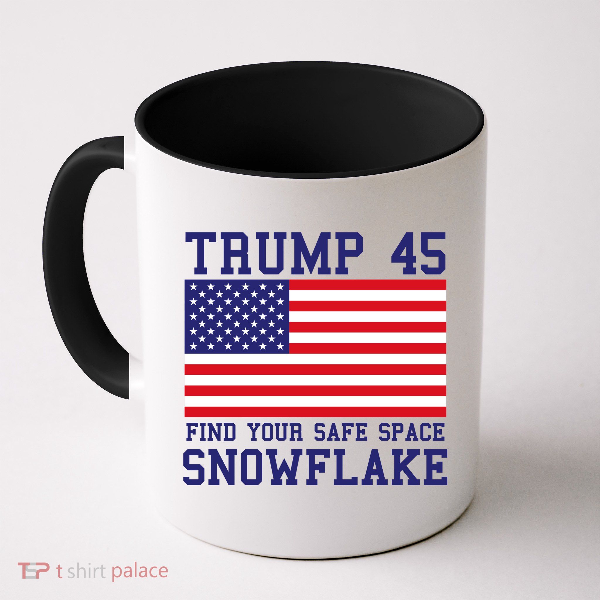 Donald Trump 45 Find Your Safe Space Snowflake USA Mug