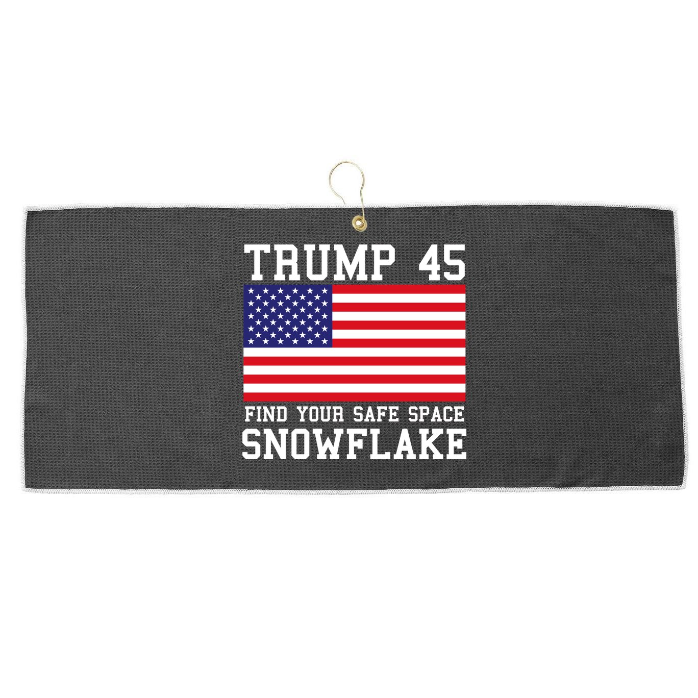 Donald Trump 45 Find Your Safe Space Snowflake USA Large Microfiber Waffle Golf Towel