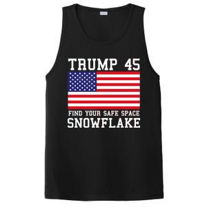 Donald Trump 45 Find Your Safe Space Snowflake USA PosiCharge Competitor Tank