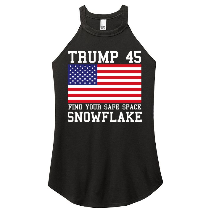 Donald Trump 45 Find Your Safe Space Snowflake USA Women's Perfect Tri Rocker Tank