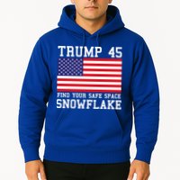 Donald Trump 45 Find Your Safe Space Snowflake USA Hoodie