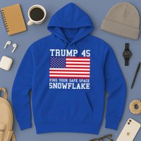Donald Trump 45 Find Your Safe Space Snowflake USA Hoodie