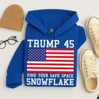 Donald Trump 45 Find Your Safe Space Snowflake USA Hoodie