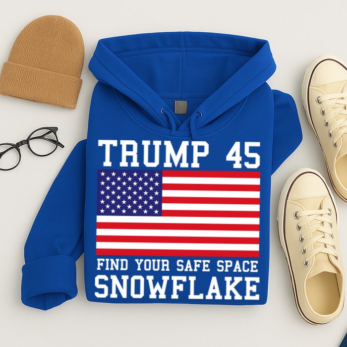 Donald Trump 45 Find Your Safe Space Snowflake USA Hoodie