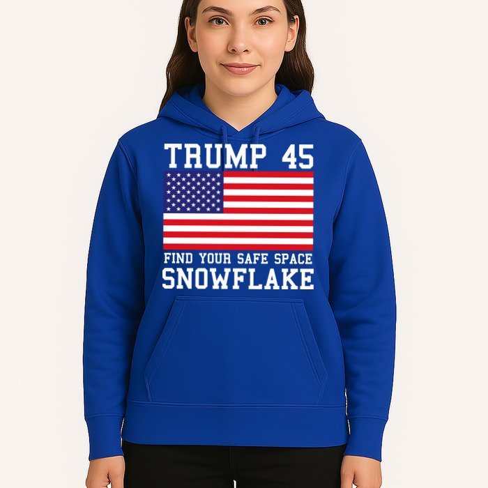 Donald Trump 45 Find Your Safe Space Snowflake USA Hoodie